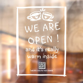 QR-code Moderne gebarentjes voor geblindeerde koff Raamsticker (Vel 2)