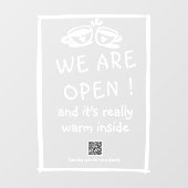 QR-code Moderne gebarentjes voor geblindeerde koff Raamsticker (Vel)