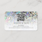 QR Code Moderne Glitter Make-up Artiest Uniek Visitekaartje (Achterkant)