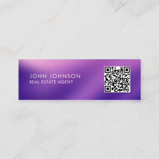 QR-code moderne mini-visitekaart Mini Visitekaartje (Voorkant)