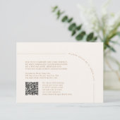 QR Code Moderne Minimaliste Boho Arch Carte RSVP (Debout devant)