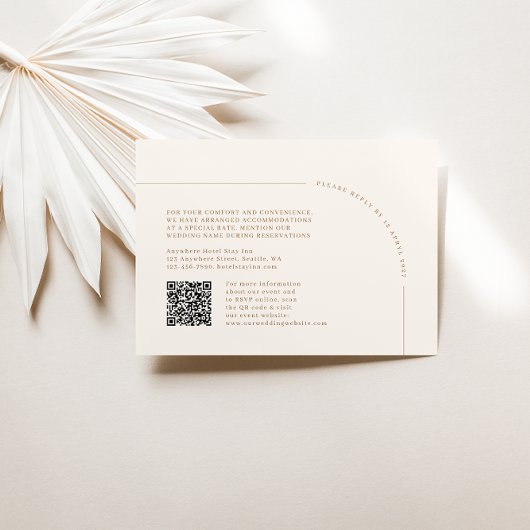 QR Code Moderne Minimaliste Boho Arch Carte RSVP