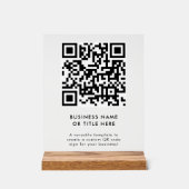 QR-code | Moderne minimalistische Clean Simple Acryl Bord (Voorkant)