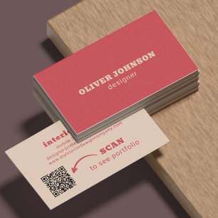 QR-code moderne minimalistische vetgedrukte typogr Visitekaartje