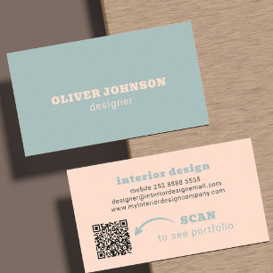 QR-code moderne minimalistische vetgedrukte typogr Visitekaartje