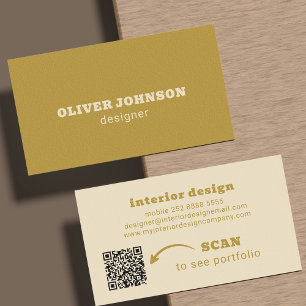 QR-code moderne minimalistische vetgedrukte typogr Visitekaartje