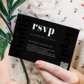 QR CODE moderne noir en ligne mariage réponse rsvp