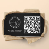QR Code moderne Noir Notaire Cartes de visite