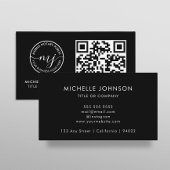 QR Code moderne Noir Notaire Cartes de visite