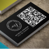 QR Code moderne Noir Notaire Cartes de visite