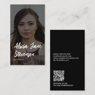 QR CODE moderne professionele actrice foto Visitekaartje