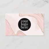 QR-code Moderne roze goudglitter Professional Visitekaartje (Voorkant)