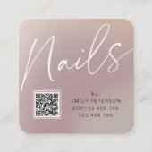 QR-code moderne stijlvolle nagels Vierkante Visitekaartje (Voorkant)