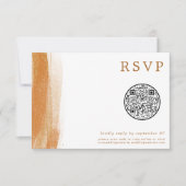 QR Code Moderne Terracotta Gold Foil Mariage RSVP (Devant)