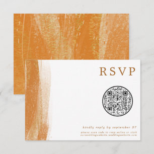 QR Code Moderne Terracotta Gold Foil Mariage RSVP