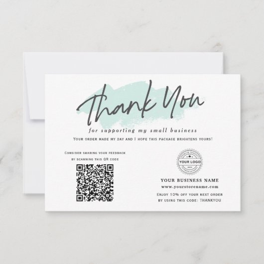 QR code Moderne trendnetworking kleine onderneming Bedankkaart (Voorkant)