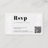 QR CODE moderne trouwwebsite online rsvp Informatiekaartje (Voorkant)