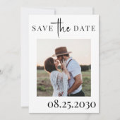 QR CODE moderne typografie foto bruiloft Save The Date (Voorkant)