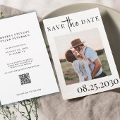 QR CODE moderne typografie foto bruiloft Save The Date