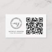 QR-code Moderne witte notaris Visitekaartjes (Voorkant)