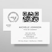 QR-code Moderne witte notaris Visitekaartjes