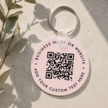 QR-code | Moderne zakelijke Blush roze ronde