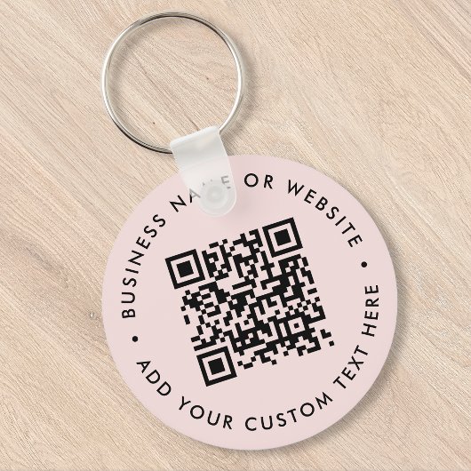 QR-code | Moderne zakelijke Blush roze ronde Sleutelhanger
