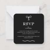 QR Code Monochroom Zwart Wit Website Bruiloft Notitiekaartje (Achterkant)