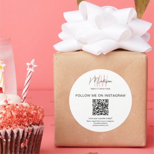 QR-code Monogram Logo Bakkerij Sticker (Feest)