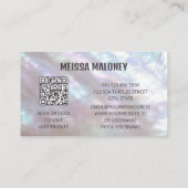 QR-code | Monogram Pearl Luxury Visitekaartje (Achterkant)