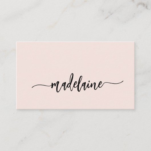 QR Code Monogramme Rose noir Carte de visite éléga (Devant)