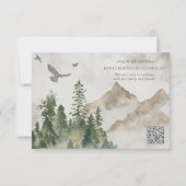 QR Code Mountain Forest Rustic Woods Wedding RSVP (Dos)