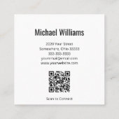 QR-code Muzieklessen Musical Treble Klef Geel Vierkante Visitekaartje (Achterkant)