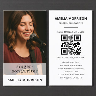QR Code Muzikant Foto Singer Songwriter Visitekaartje