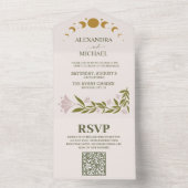 QR Code  Mystieke Botanische Bruiloft All In One Uitnodiging (Binnen)