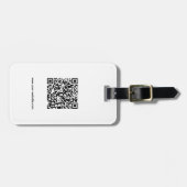 QR-code, naam en info, zwart en wit vs 3, elegant Bagagelabel (Voorkant horizontaal)
