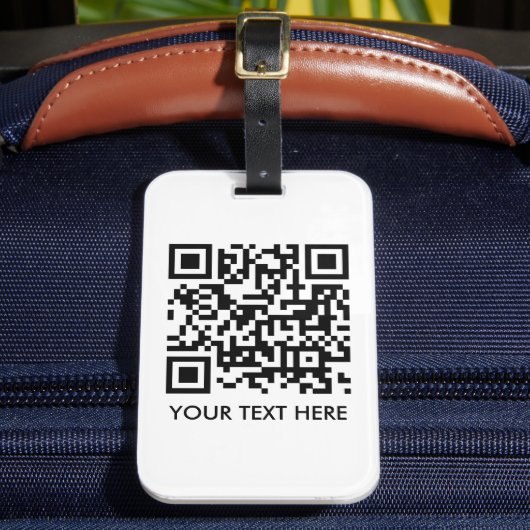 QR-code naam tekst Zakelijk barcode sjabloon Bagagelabel (Voorkant Insitu 2)