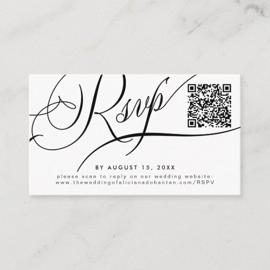 QR-code naar website bruiloft online RSVP Informatiekaartje (Voorkant)