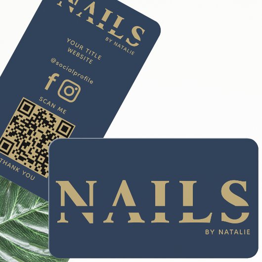QR Code Nail Salon Nail Technician Branding Cool Visitekaartje
