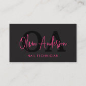 QR Code Nail Specialist Artiest Moderne Typografie Visitekaartje (Voorkant)