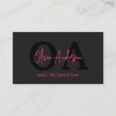 QR Code Nail Specialist Artiest Moderne Typografie Visitekaartje (Voorkant)
