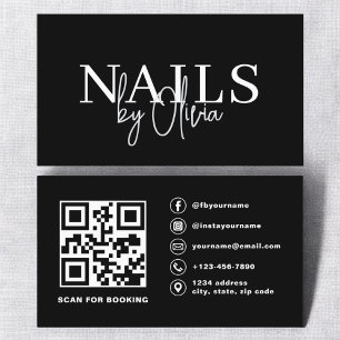 QR Code Nail Specialist Artiest Moderne Typografie Visitekaartje