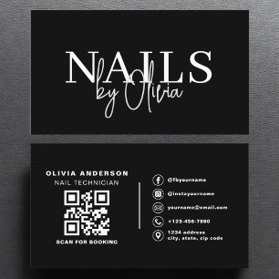 QR Code Nail Specialist Artiest Moderne Typografie Visitekaartje