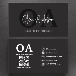 QR Code Nail Specialist Artiest Moderne Typografie Visitekaartje