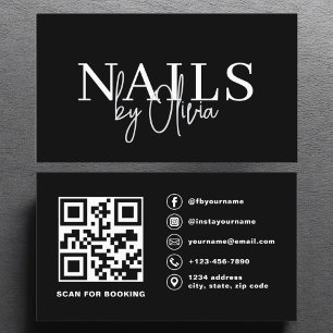 QR Code Nail Specialist Artiest Moderne Typografie Visitekaartje
