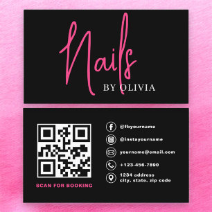 QR Code Nail Specialist Artiest Moderne Typografie Visitekaartje