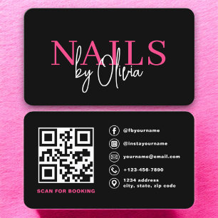 QR Code Nail Specialist Artiest Moderne Typografie Visitekaartje