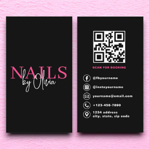 QR Code Nail Specialist Artiest Moderne Typografie Visitekaartje
