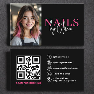 QR Code Nail Specialist Foto Moderne Typografie Visitekaartje