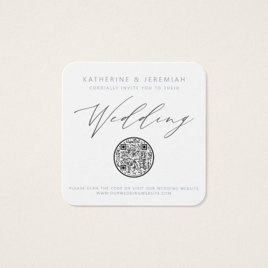 QR Code Nautical Beach Seashell Faire-part de mari (Devant)